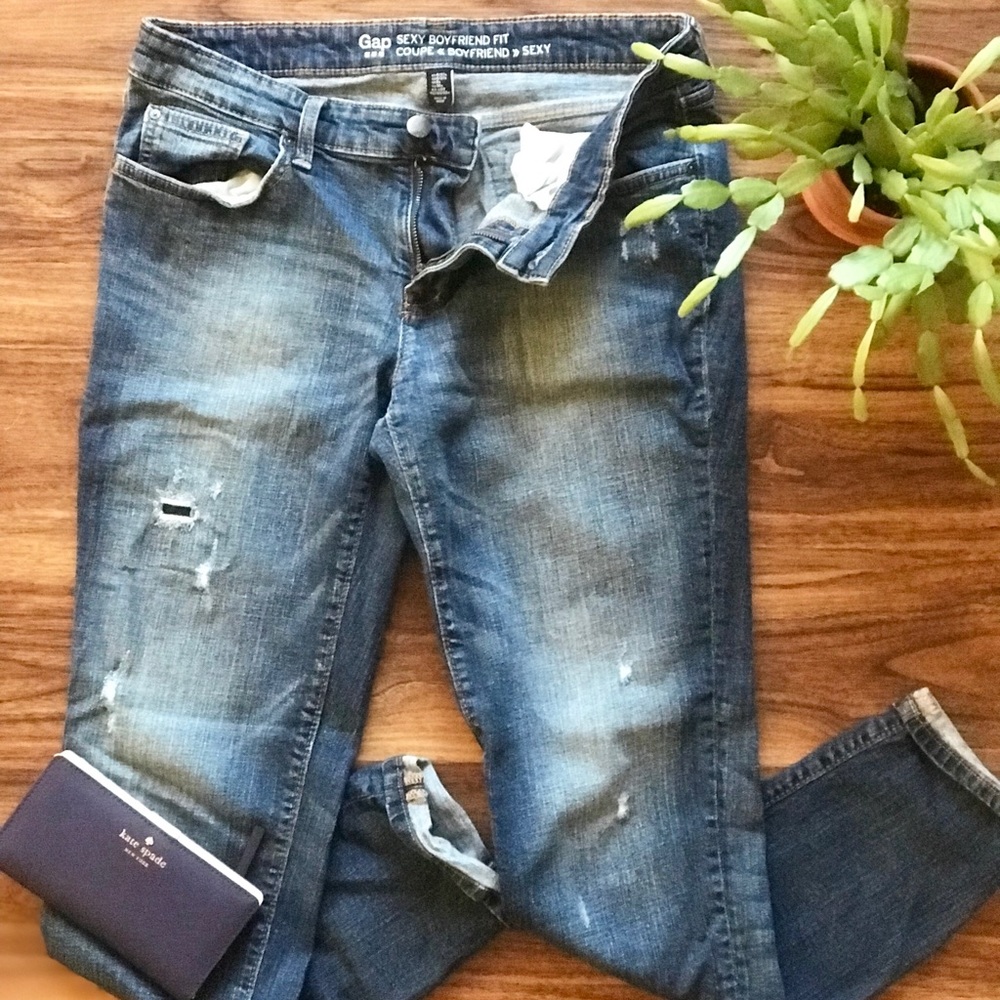 GAP Distressed Boyfriend Jeans